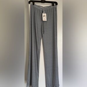 Black and White Striped Women's Pants